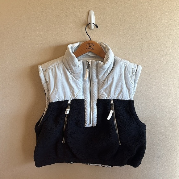 Free People Journey Ahead Vest Size XL Black Combo Half Zip NEW - Picture 4 of 13